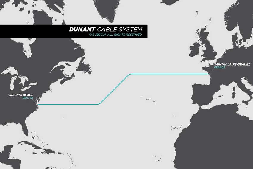 海底光纜生產廠家：美國-法國海纜系統Dunant即將投入使用